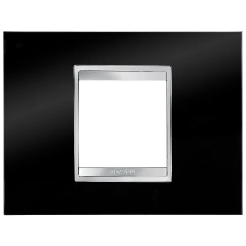 Rama ornament 2 module Gewiss Chorus Lux GW16202TN, negru toner