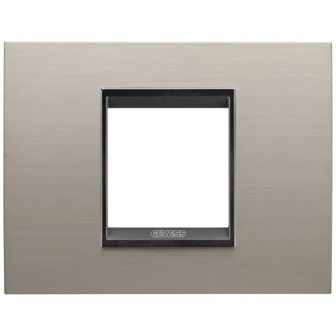 Rama ornament metal 2 module Gewiss Chorus Lux GW16202WS, aluminiu lavy
