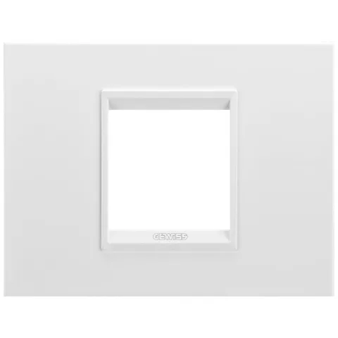 Rama ornament metal 2 module Gewiss Chorus Lux GW16202XW, alb satinat monocrom