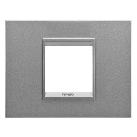 Rama ornament 2 module metal Gewiss Chorus Lux GW16202XA, monocrom aluminiu