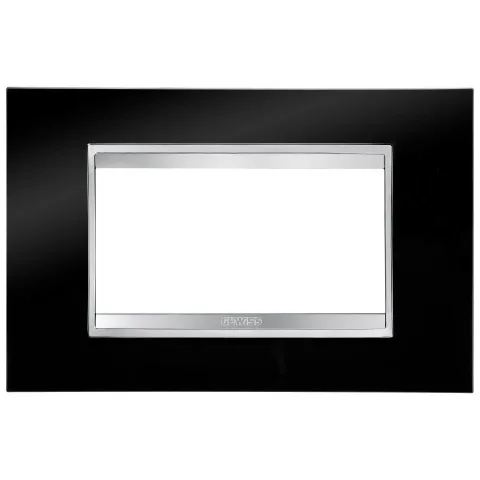 Rama ornament 4 module Gewiss Chorus Lux GW16204TN, negru toner