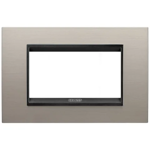 Rama ornament metal 4 module Gewiss Chorus Lux GW16204WS, aluminiu lavy