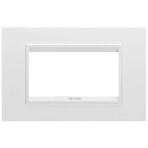 Rama ornament metal 4 module Gewiss Chorus Lux GW16204XW, alb satinat monocrom
