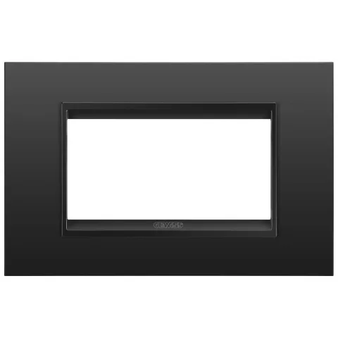 Rama ornament 4 module Gewiss Chorus Lux GW16204XM, negru satinat monocrom