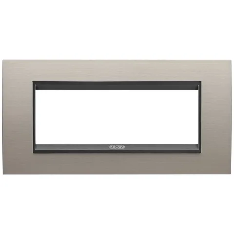 Rama ornament metal 6 module Gewiss Chorus Lux GW16206WS, aluminiu lavy