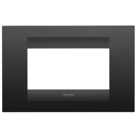 Rama ornament 4 module Gewiss Chorus Geo GW16404VN, negru satinat