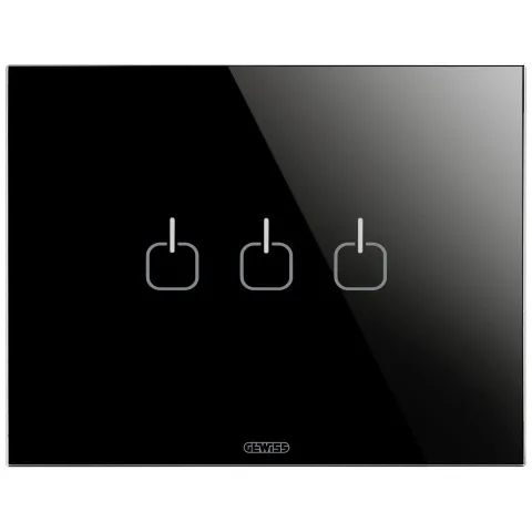 Rama ornament 3 module 3 simboluri Gewiss Chorus Ice Touch GW16953CN, negru