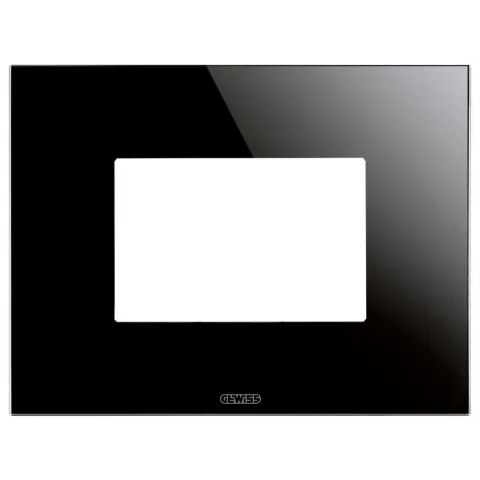 Rama ornament sticla 3 module Gewiss Chorus Ice GW16903CN, negru
