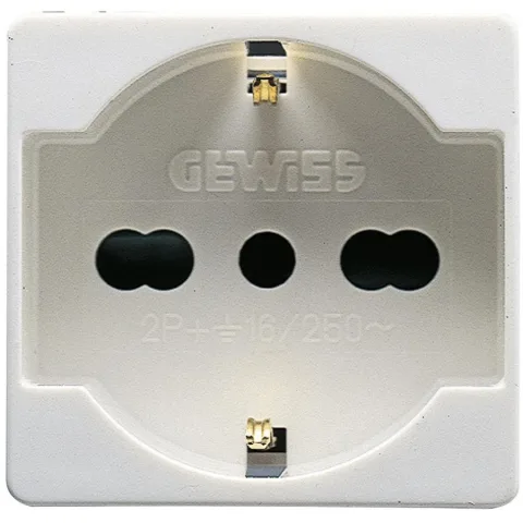 PRIZA 2 module 16A 2P+E Gewiss System GW20246, alb
