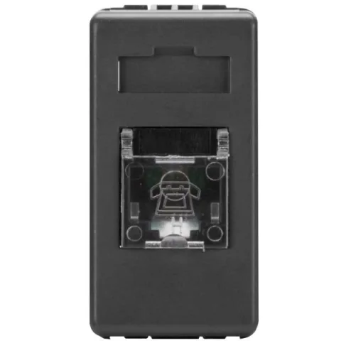 Priza telefon RJ11 1 modul Gewiss System GW21251, negru