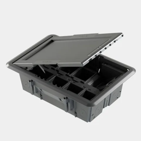 Doza de pardoseala cu capac decupat 16 module Gewiss System GW24606