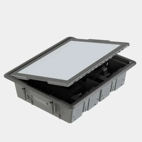 Doza de pardoseala 32 module cu capac de inox Gewiss System GW24617