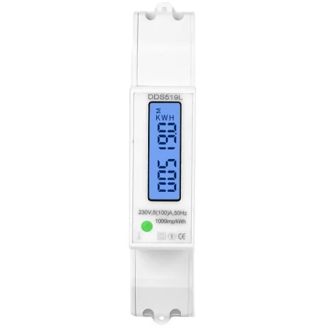 Contor monofazat de energie electrica, Sinotimer, 230V AC 50Hz, 5(100)A, ecran digital LED iluminat, DDS519L