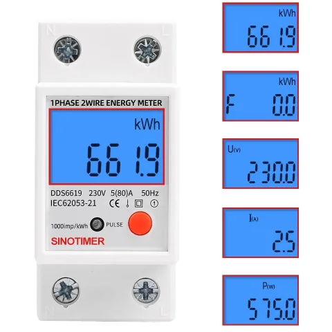 Contor monofazat de energie electrica, Sina, Sinotimer, KWH, DDS6619-012, 230V, ecran digital LED