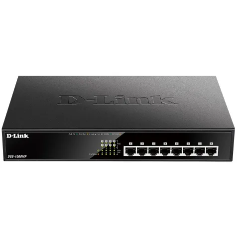Switch 8 porturi PoE D-Link DGS-1008MP, fara management