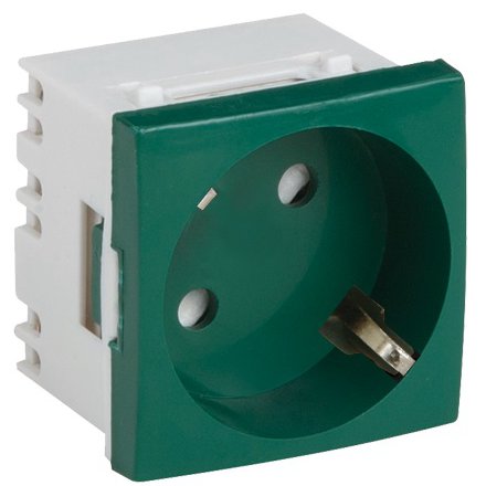 Priza modulara schuko cu impamantare, verde - DLX DLX-245-42