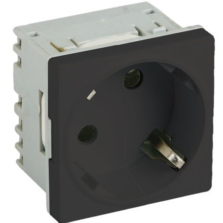 Priza modulara schuko cu impamantare, negru - DLX DLX-245-43