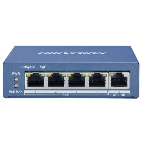 Switch Hikvison DS-3E0505P-E, 4-port PoE