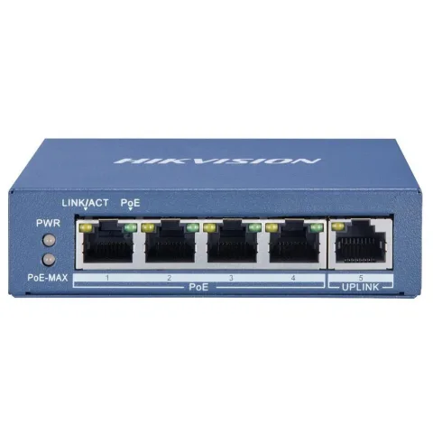 Switch Hikvision DS-3E1505P-EI, 4-port, PoE