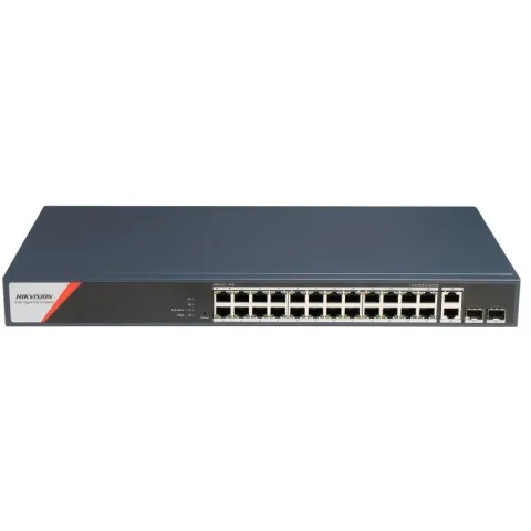 Switch 24 porturi PoE Hikvision DS-3E1528HP-SI-24P2T2F: 24 x 10/100/1000 Mbps PoE Ports