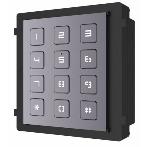 Modul de extensie videointerfon cu tastatura Hikvision DS-KD-KP; permite formarea codului de apartament sau a codului de acces;