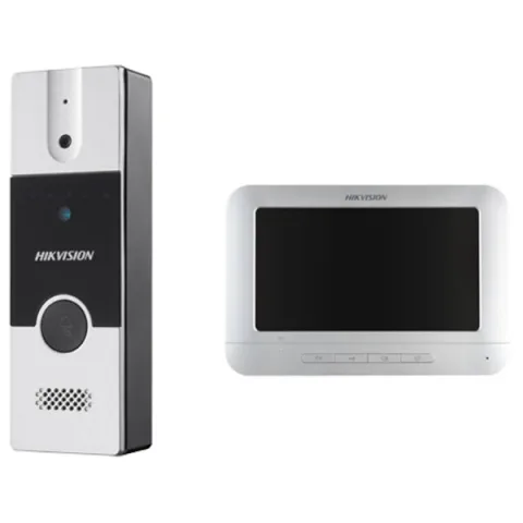 Kit videointerfon Hikvision DS-KIS202T, montaj pe 4 fire