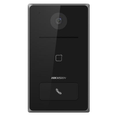Post exterior videointerfon Hikvision DS-KV6133-ME1, 2MP, IR 3m, pentru 1 familie, aplicatie, PoE