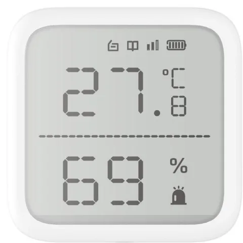 Detector de temperatura si umiditate wireless Hikvision DS-PDTPH-E-WE, seria AXPRO