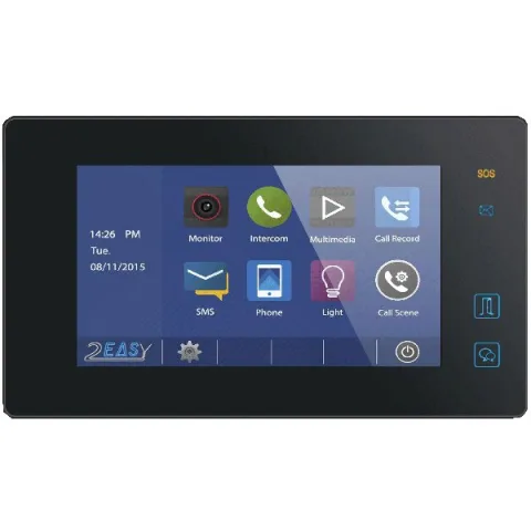 Post de interior video DT47MG-TD7-bk, conexiune pe 2 fire si ecran color LCD de 7 inch