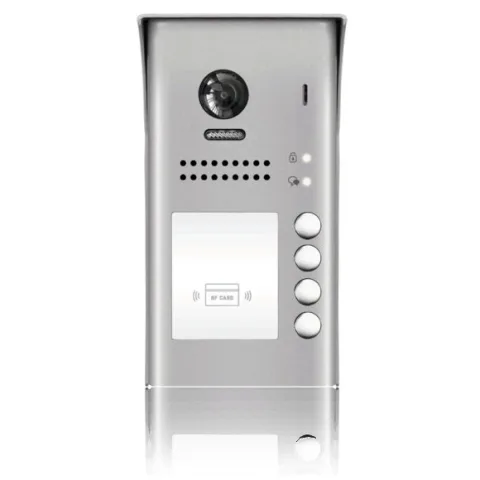 Panou video color de apel exterior DT607-ID-S4, conexiune pe 2 fire, camera WIDE ANGLE 170 , pentru 4 abonati, control acces