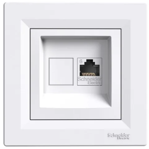 Priza de date RJ45 cat.6 UTP Schneider Asfora EPH4700121, alb