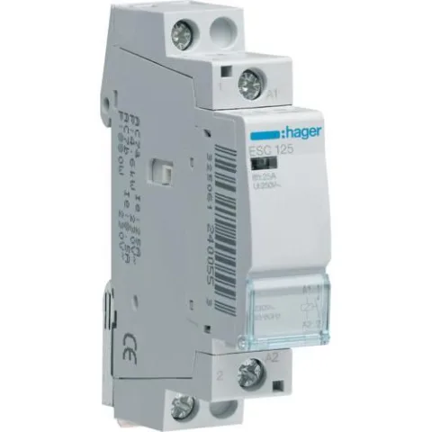 Contactor, 25A, 1ND, 230V Hager ESC125