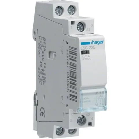 Contactor, 25A, 2ND, 230V Hager ESC225