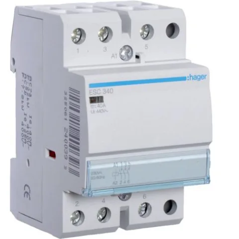 Contactor, 40A, 3ND, 230V Hager ESC340