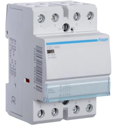 Contactor 40A, 3ND+1NI, 230V Hager ESC443