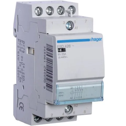 Contactor 25A, 4NI, 24V Hager ESD426