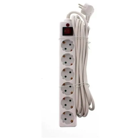 Prelungitor cu protectie la supratensiune 5m, 6 prize Schuko, Well EXTS-6S5M-PROTS-WL