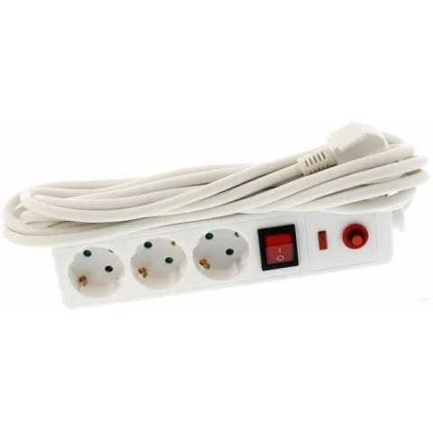 Prelungitor 3 prize, 3m cu protectie 3x1.5mmp, Well EXTS-3S3M-PROT/03-WL