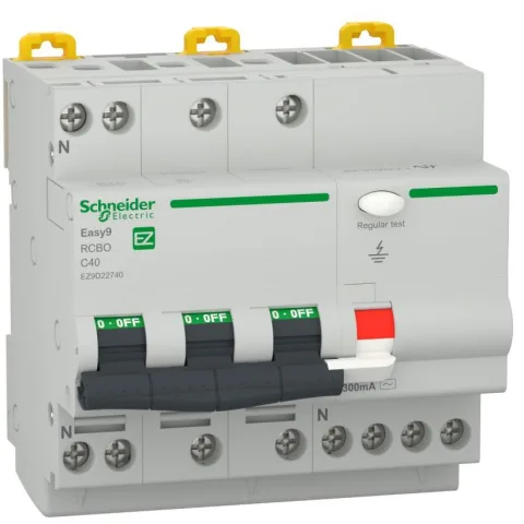 Intrerupator automat diferential RCBO Easy9 3P+N 40A/300mA 4500 AC Schneider EZ9D22740