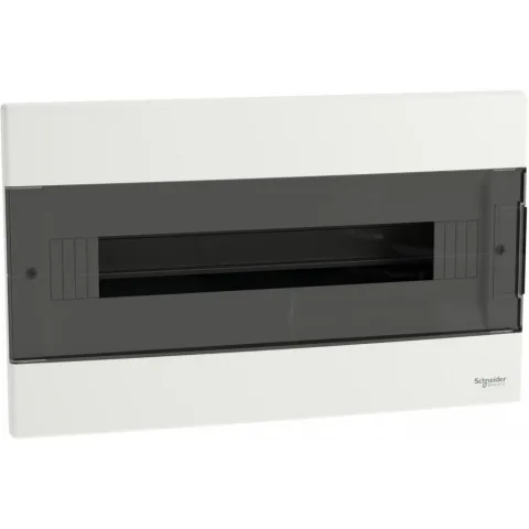 Tablou cu montaj incastrat, 1x18 Module, usa fumurie, cu 2 blocuri terminale Schneider EZ9EUA118