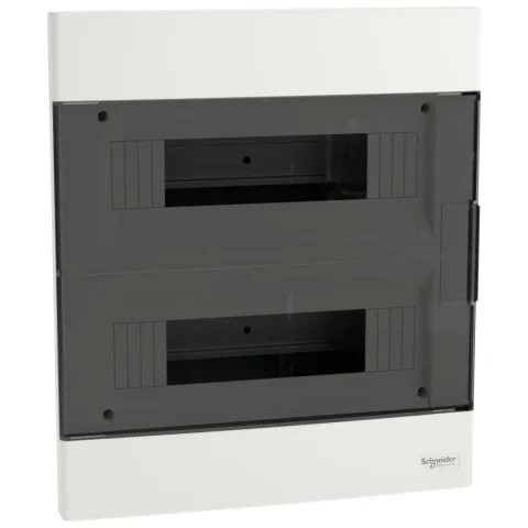 Tablou cu montaj incastrat Easy9EU, 2x12 Module, usa fumurie, cu 2 blocuri terminale Schneider EZ9EUA212