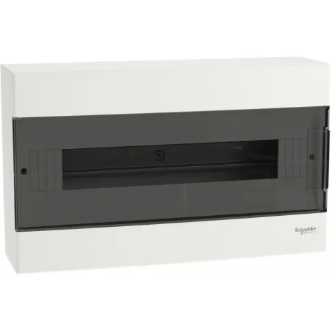 Tablou cu montaj aparent Easy9EU, 1x18 Module, usa fumurie, cu 2 blocuri terminale Schneider EZ9EUC118