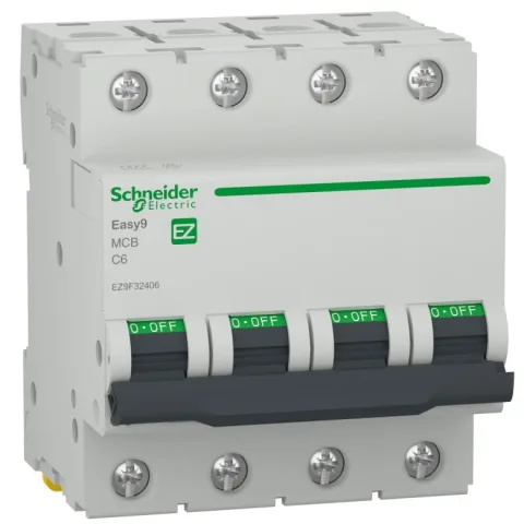 Siguranta automata Easy9 4P 6A 4500A curba C Schneider EZ9F32406