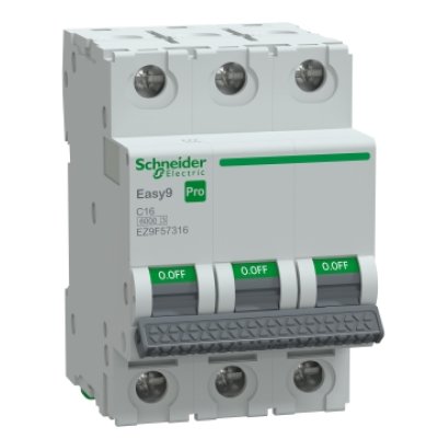 Intreruptor automat (MCB), Easy9 Pro, 3P, 16A, C curba, 6000A, Schneider EZ9F57316