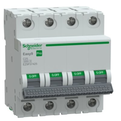 Intreruptor automat (MCB), Easy9 Pro, 4P, 25A, C curba, 6000A, Schneider EZ9F57425