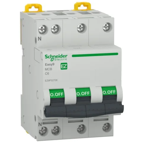 Siguranta automata Easy9 3P+N 6A curba C Schneider EZ9P32706