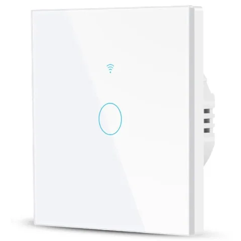 Intrerupator Smart cu Touch Rovo FN1C, 1 canal, Sticla Securizata, Tuya, Life Smart, RF 433MHz, Alexa si Google Assistant, fara nul / 0048544086838