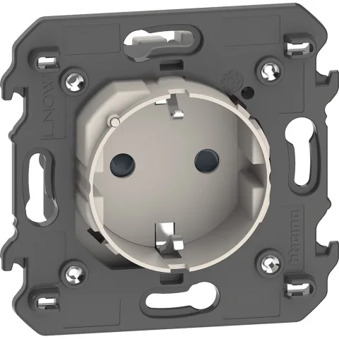 Priza 2 module conectata standard german Bticino Living Now KM4141AC, nisip