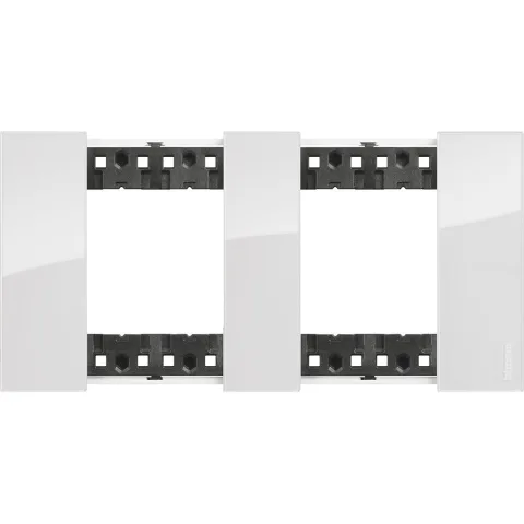 Rama ornament 2x2P 71mm Bticino Living Now KA4802M2DW, ice
