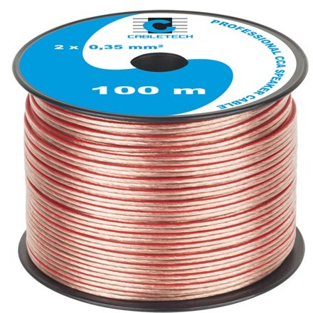Cablu difuzor CCA, 2 x 0.35 mm2, transparent, rola 100m KAB0353